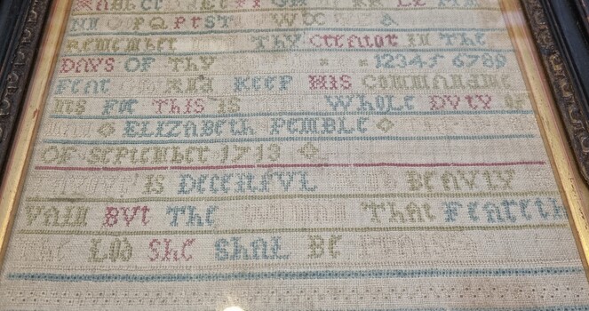 Elizabeth Pemble 1713 Sampler