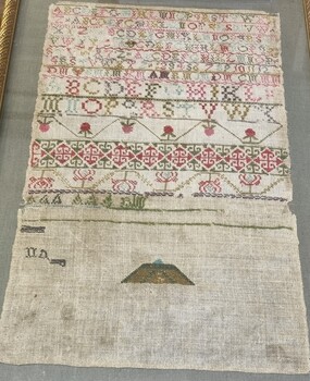 Unfinished 18th C Sampler