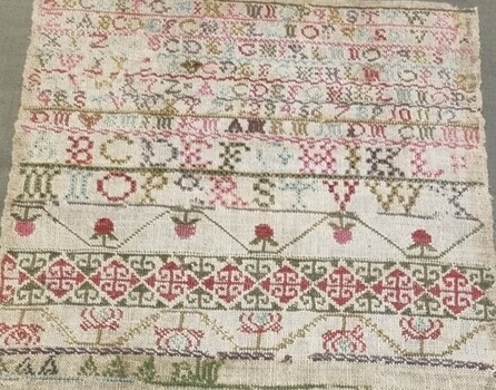 Unfinished 18th C Sampler