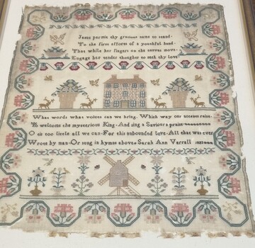 Sarah Ann Verrall 1823 Sampler