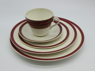 Cup, saucer and plate setting