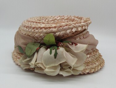 Lady's pink straw hat, 1960's
