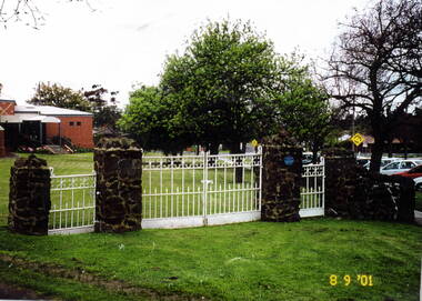 Photograph, St. Andrews Uniting Church gates, 8th September 2001