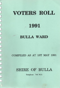 Document, Voters Roll 1991 Bulla Ward, 1991