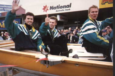 000186 - Photograph - August 1996 - Drew Ginn - Oarsome Foursome - Gold Atlanta 1996 - Welcome St Parade
