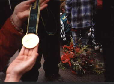 Photograph, Drew Ginn's Gold Medal - Atlanta Olympics Inverloch Reception - 24th August 1996