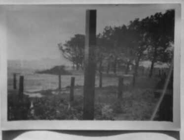 000253 - Photograph - 1934 - Pound Creek - Henderson property - floods - water coming around pig paddock side of house - E Henderson