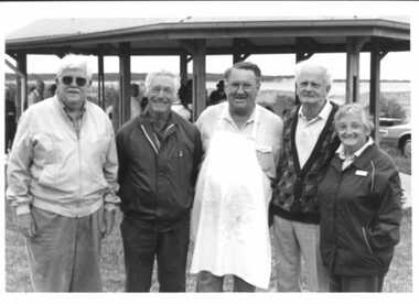 000512 - Photograph - 16 December 1996 - Probus & IHS - Don Withers, Len Cuttriss, Norm Deacon, Errol Wegert, Nancye Durham