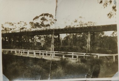 000554H - Photograph - Old and New Bridges of Dartmore river - C Newton