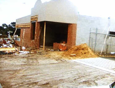 000561 - Photograph - A'Beckett St, Inverloch - New shops being erected - J Webster