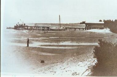 000802 - Photograph - Inverloch Pier - The Old Jetty - The Traveller Newman - Coastal Retreat - from Nancye Durham