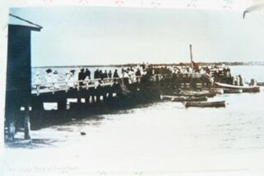 000803 - Photograph - Inverloch Pier - New Year's Day 1910 or 1920s - Regatta - Coastal Retreat - from Nancye Durham