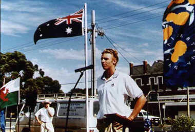 000788 - Photograph - 1997 - Wonthaggi - Guest speaker Drew Ginn - Australia Day parade - Order of Australia medal announced in newspapers on this day - from Joan Ginn