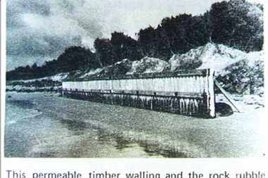 000822 - Photograph - Inverloch - Wooden retaining wall - Coastal Retreat - from Nancye Durham