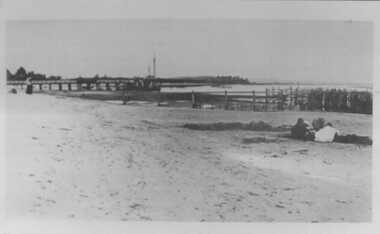 000824 - Photograph - Inverloch - Swimming baths and pier - Coastal Retreat - from Nancye Durham