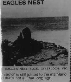 000826 - Photograph - Inverloch - Eagles Nest joined to mainland - article - news - 24 May 1991 - from Nancye Durham