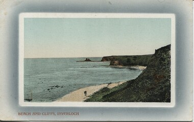 004360 - Postcard - Beach and Cliffs, Inverloch (including Eagles Nest) - Post Card, G Ford, Leongatha - from Bob Speed