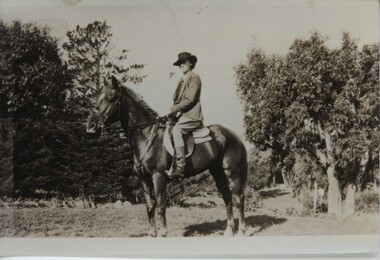 000853 - Photograph - Inverloch - 1930s - Pine Lodge - Horse riding - from Hazel Swift