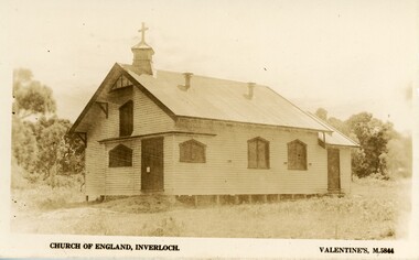 004221 - Postcard - 1924 - Church of England, Inverloch - from Melva Thorson (same as 004267)