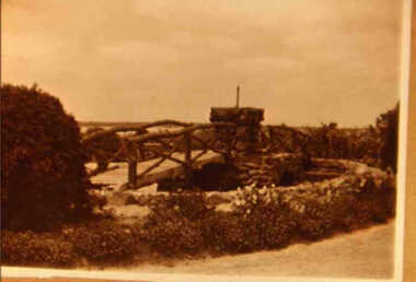 000626 - Photograph - Pine Lodge - Fish Pond and Bridge - from Ruth Tipping