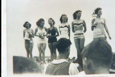000915 - Photograph - 1948 - Inverloch - Miss Inverloch contest 1948 - Hazel Swift second from left - from Hazel Swift