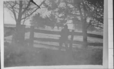 000171 - Photograph - 1934 Dec - Pound Creek - Tidal floods - Nick near stables and Henderson property fence - E Henderson