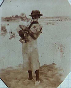 000420 - Photograph - Inverloch beach - Gwen Muldoon nee Evans (mother) - Noelle Muldoon as baby
