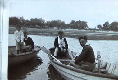 000735 Photograph - 1950's - Rowing Boats - Roy Vague & Albert in Dinghy - from Bill Grieve