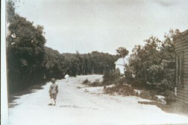 000755 Photograph - Circa 1906 - Boy on Beach Road, Inverloch - from D Beard