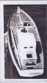 004397 - Photograph - Aerial view of boat possibly Kyeema - on same photo sheet at 4396 - from Bob Young