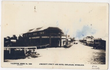 004408 - Photograph - A'Beckett St and Esplanade Hotel, Inverloch - Valentine Series 2589 - from Bob Young