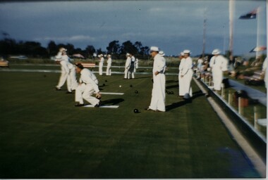 000939 - Photograph - Inverloch - bowling green opening - game in play - from Glenda Murray