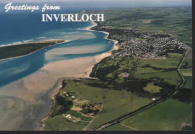 000986 - Postcard - Aerial view of Inverloch and coast - November 1996 - from Nancye Durham