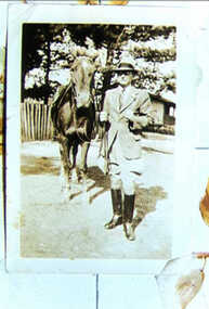 000998 - Photograph - Inverloch - Pine Lodge - Cal Wyeth aged 47 in horse riding clothes - from James Wyeth