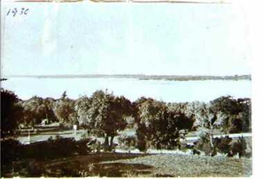 001006 - Photograph - 1930 - Inverloch - Pine Lodge - view of grounds and inlet from roof - from James Wyeth
