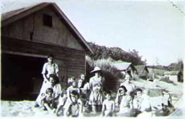001203 Photograph - Abraham's Bathing Box & Boat Shed Ledwidge - Inverloch - from Olive Wilson