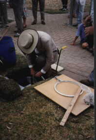 001222 Photograph - January 1998 - Bass Bicentenary Time Capsule - displacing air with liquid nitrogen - from P Jones