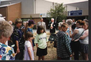 001228 Photograph - January 1998 - Bass Bicentenary Time Capsule - Jean Hull , Betty Howsam , Ron Bowden MLA,  Cr Don Cameron - from P Jones