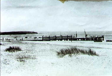 001272 - Photograph - circa 1930's - Inverloch Pier Silting up
