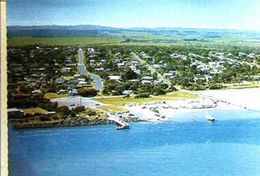 001031 - Photograph - Inverloch - aerial view looking NE from pier - 1978 - from James Wyeth