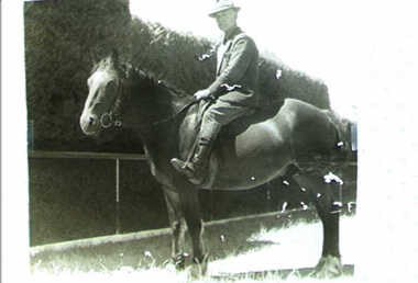 001032 - Photograph - Inverloch - First Ranger Grindley on horse - from Frank Eeles