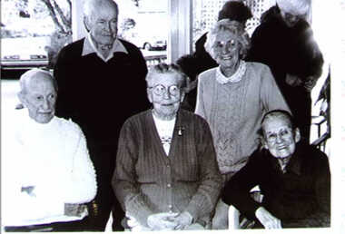 001062 - Photograph - June 1993 - Inverloch - SGCS - Os Brewster - Eulalie Brewster - Cec Saintly - Ellen Lyndon OAM - Jean Galbraith - from Eulalie Brewster