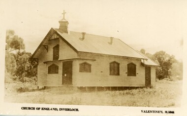 004283 - Postcard - Anglican Church (Church of England), The Crescent, Inverloch Valentines 1920's