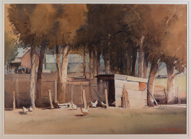 Painting, R. Russell Fletcher, Chickens, 1996