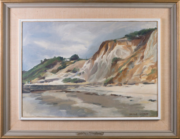 Painting, Donald Cameron, Cliffs at Mentone, 1970