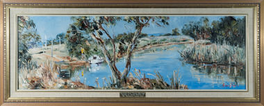 Painting, Margery Fitzgerald Boyle, Mordialloc Creek Towards Wells Road, 1976