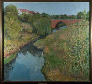 Painting, Undine Padons, Merrie Creek Footbridge, 1978