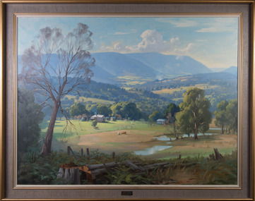 Painting, Ernest Buckmaster, Yarra Valley Towards Warburton, 1963