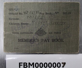 Booklet - Royal Australian Air Force Member's Pay Book - Robert George Miles