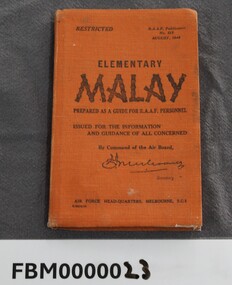 Book - Elementary Malay guide for R.A.A.F. personnel, ELEMENTARY MALAY